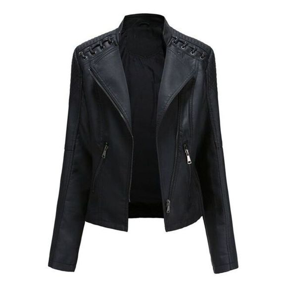 UDEAR Black Long Sleeve Moto Jacket Size L - Picture 1 of 4